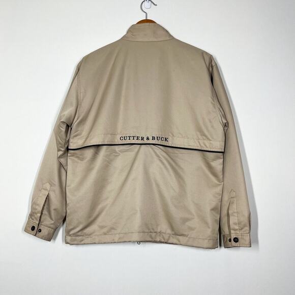 Cutter & Buck Ladies Golf Windbreaker Jacket Sz M Beige Front Zip Casual Outdoor - Picture 7 of 12